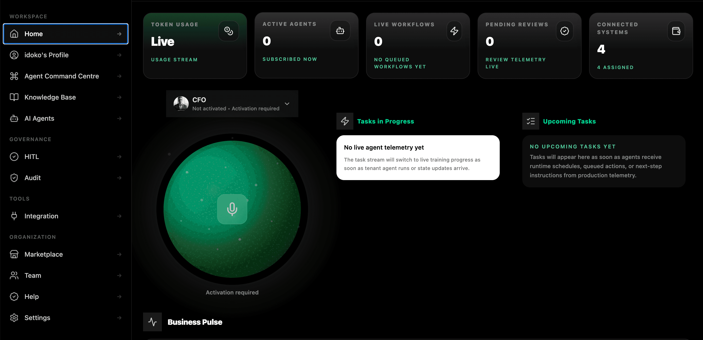 Pryme Intelligence home page showing the Workspace entry experience